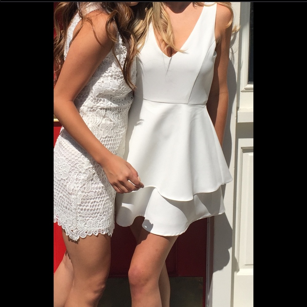 White Fit and Flare Dress from LuLus